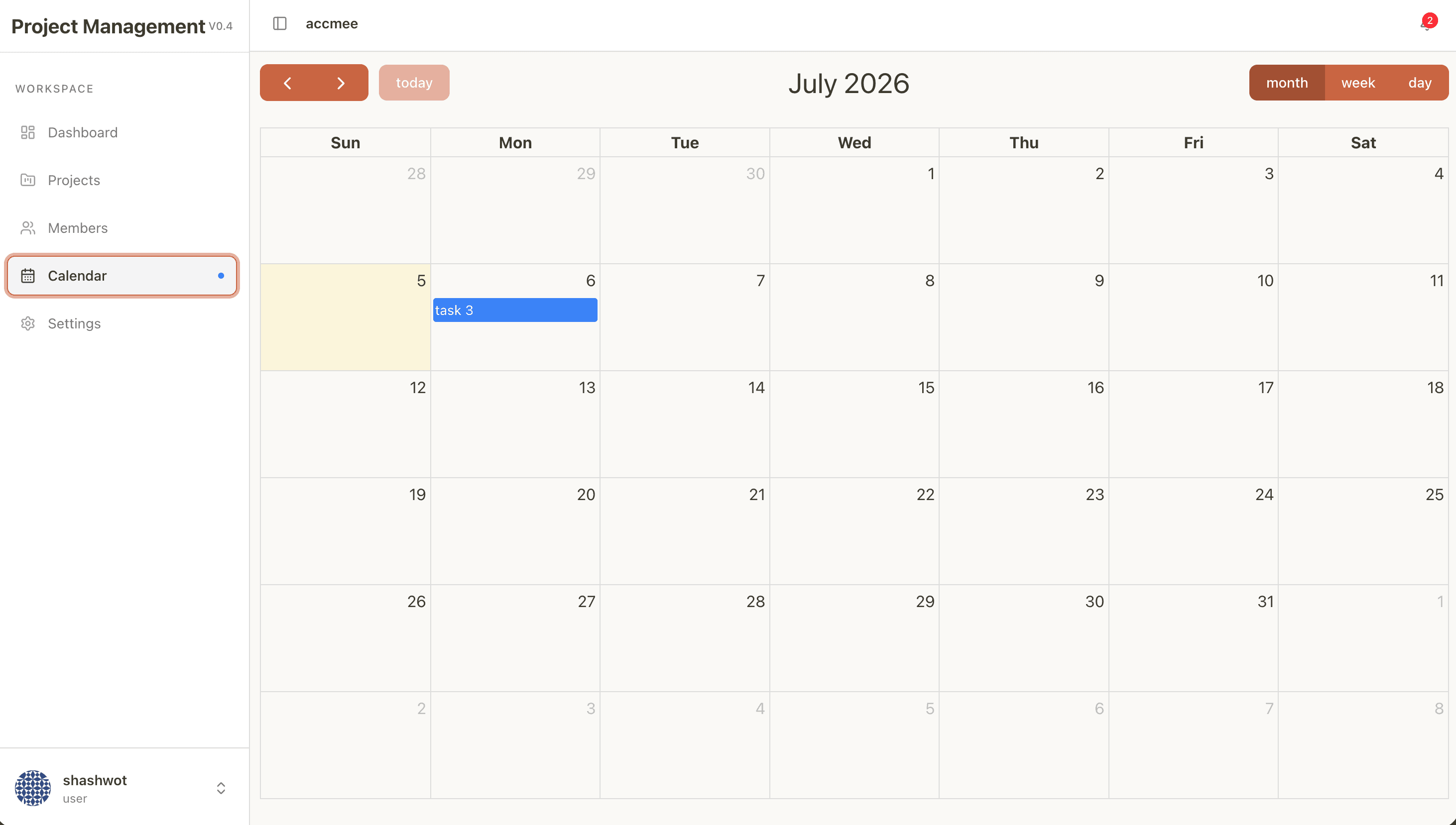 Deadline calendar